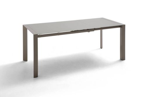 Mesa de Comedor Extensible de Cristal Color Visón AVANCE