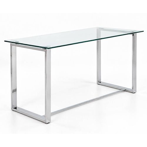 Mesa de Oficina de Cristal y Acero Inoxidable URBAN