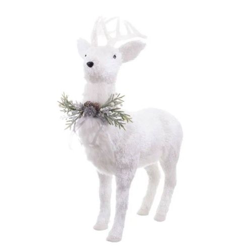 Figura Decorativa de Ciervo color Blanco
