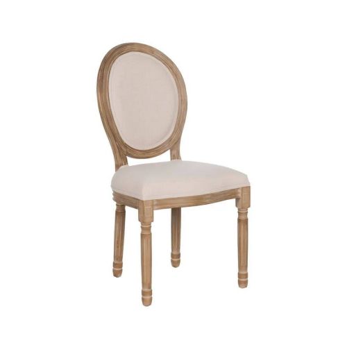 Silla de Comedor de Madera con Asiento de Lino 611286