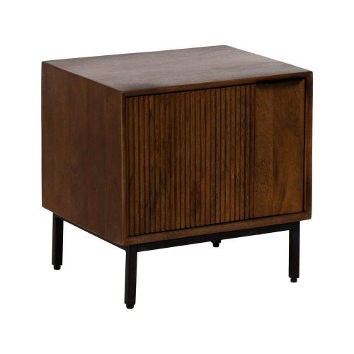 Mesita de Dormitorio en Madera de Mango y Hierro 50 cm 612714