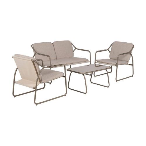 Conjunto de Jardín de Acero Color Marrón 614443