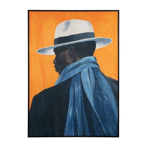 Cuadro Impresión de Hombre con Sombrero PS-Tejido de 103x143 cm 614702