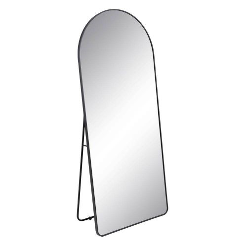 Espejo de Pie Negro 180 cm con Marco de Aluminio y Caballete 608829