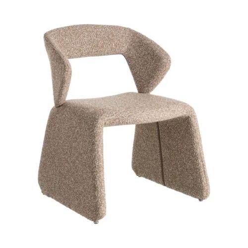 Silla de Salón Tapizada en Tejido Beige con Estructura Metal 615378