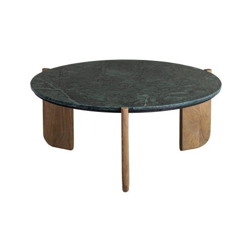 Mesa de Centro Natural-Verde en Madera y Mármol 615815