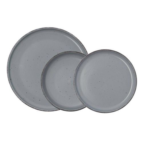 Vajilla de Cerámica Gris 12 Piezas para 4 Personas DUNA