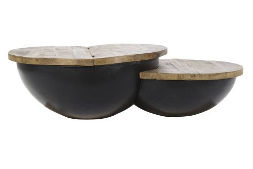 Mesa de centro de Madera y Metal Estilo Industrial MB-189857