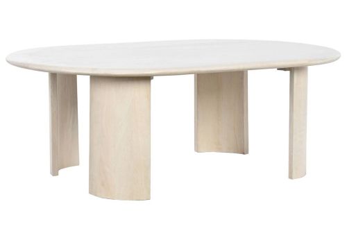 Mesa de Centro Ovalada de Madera de Mango Natural MB-205732