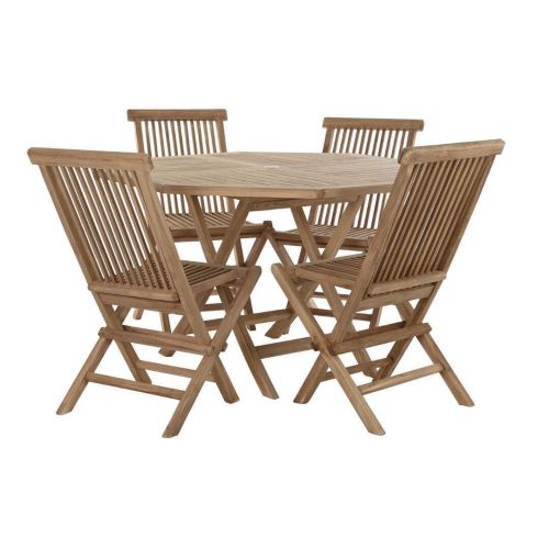 Comedor de Jardín Plegable de Madera de Teca 4 Comensales MB-193185