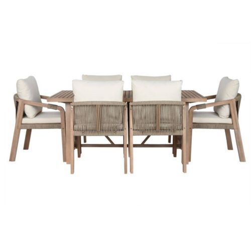 Comedor de Jardín de Madera de Acacia con 6 Sillas MB-211602