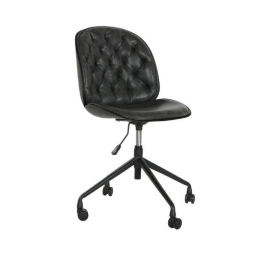 Silla de Oficina de Polipropileno y Metal Color Negro MB-205800