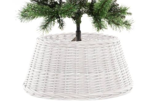 Base Decorativa de Árbol de Navidad en Mimbre Blanco NV-198790