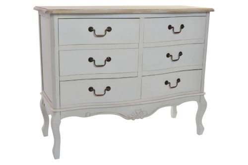 Cómoda de Madera 100x80 cm Natural-Blanco MB-146697