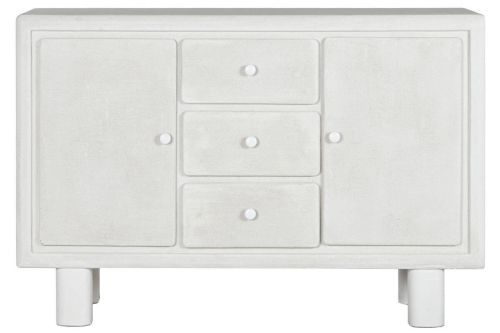 Aparador de 120 cm de MDF-Abeto Acabado Rugoso Blanco MB-216609