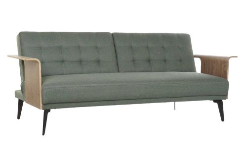 Sofa Cama Clic Clac de Madera Eucalipto y Metal Tapizado en Tela
