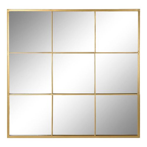 Espejo de Pared Tipo Ventana de Hierro Dorado 90x90 cm ES-198818