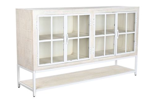 Buffet de Madera de Mango y Metal Blanco Decapé MB-205847