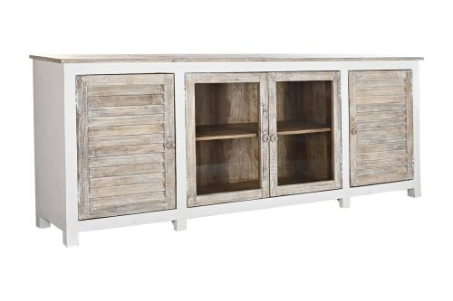 Buffet de Madera de Mango Blanco con 4 Puertas MB-199862