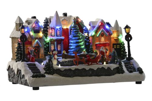 Decoración Navideña Ciudad con Luces LED de Resina NV-213915