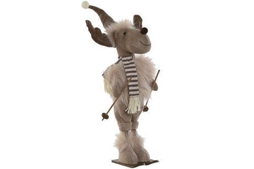 Figura Decorativa Navideña Reno Ski Beige NV-214013