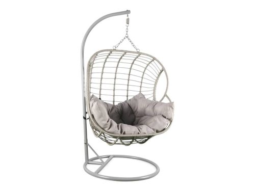 Sillón Colgante de Ratán Sintético 2 Plazas Gris MB-224156