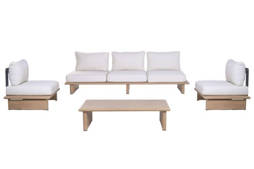 Conjunto de Jardín Aluminio Símil Madera con Olefina MB-224520