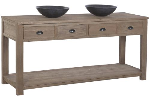 Mueble de Baño Doble en Madera Reciclada y Pino MB-225998