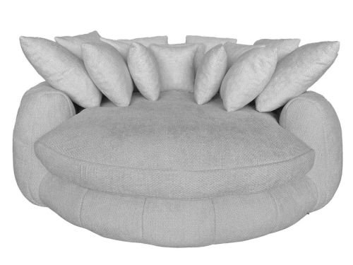 Sofá Redondo Tapizado en Tela Gris MB-226667
