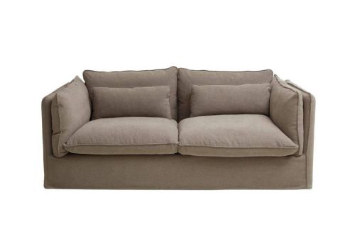 Sofá de Lino con Relleno de Pluma Color Gris MB-228529