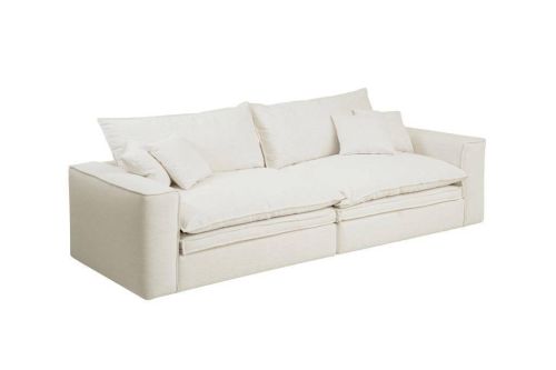 Sofá de Lino con Relleno de Pluma Color Beige MB-228530