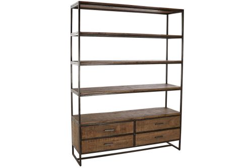 Estantería de Salón Industrial Acacia y Metal Marrón MB-177703