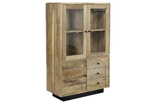 Vitrina de Salón en Madera de Mango con Cristal MB-205538
