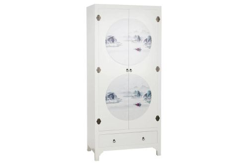 Armario de Madera Abeto Blanco con Cajón MB-205842