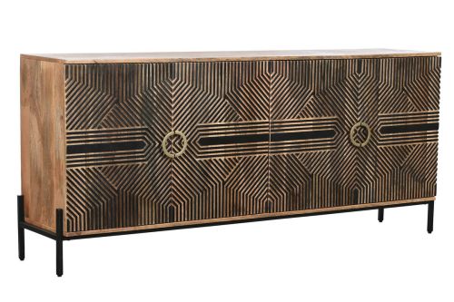 Aparador de Madera de Mango Tallado Negro MB-208548