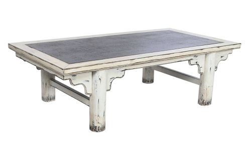 Mesa de Centro de Olmo Macizo y Ratán Decapé MB-210645