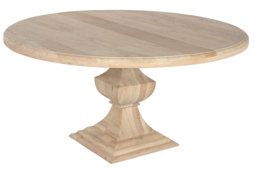 Mesa de Comedor Redonda de Madera de Mango Natural MB-212683