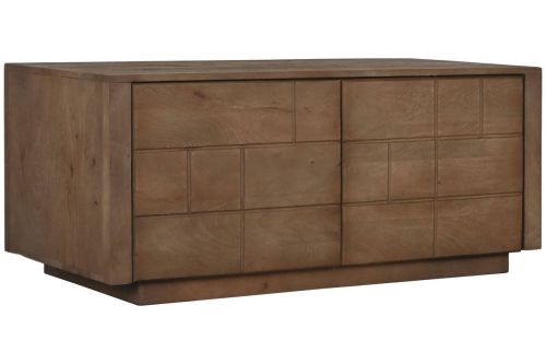 Mueble TV de Madera de Mango Natural con 2 Puertas MB-215235