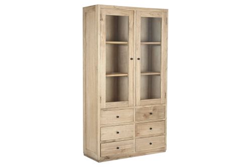 Vitrina de Salón en Madera Mindi Natural con Cristal MB-221501