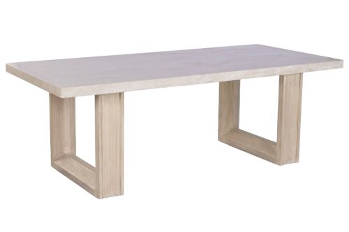 Mesa de Comedor Rectangular Mármol Travertino Madera de Olmo MB-226311