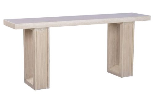 Consola de Recibidor en Olmo Macizo con Mármol Travertino MB-226313