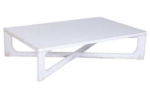 Mesa de Centro de Olmo Macizo 170 cm Blanca MB-226326