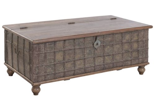 Arcón de Madera Reciclada con Herrajes de Metal MB-227260