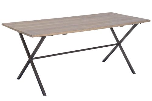 Mesa de Comedor de Teca con Patas de Metal MB-227262
