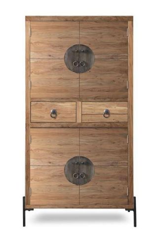 Armario Auxiliar de Madera de Acacia y Metal MB-227311