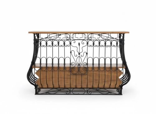 Mueble Bar Metal y Madera con Botellero MB-227813