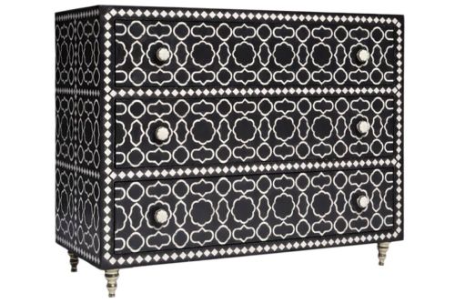 Cómoda de Madera de Mango y Hueso 3 Cajones MB-228444