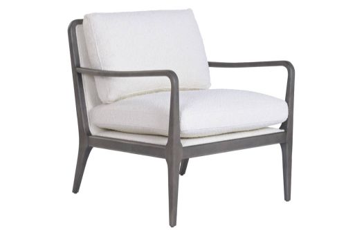 Butaca de Salón de Madera de Haya Tapizada en Bouclé Blanco MB-227188