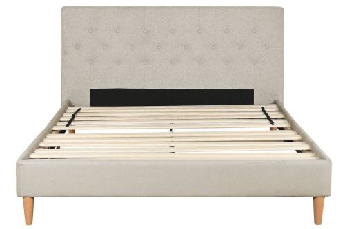 Cama Tapizada con Cabecero Acolchado en Poliéster MB-222041