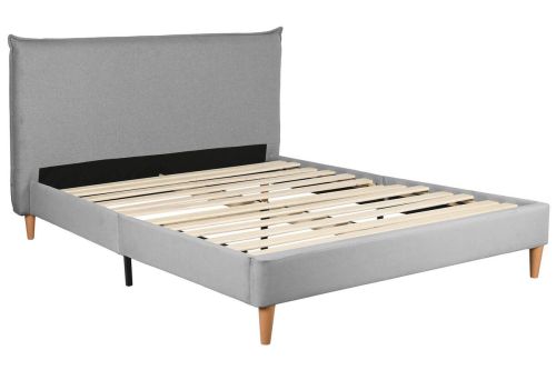 Cama Tapizada con Cabecero Acolchado Gris MB-222040